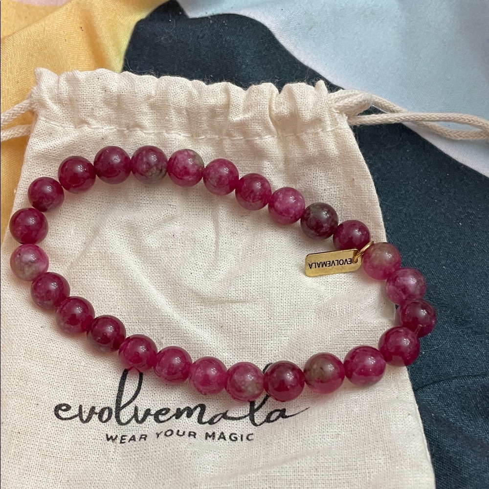 Source Unknown Deep Pink Beaded Bracelet